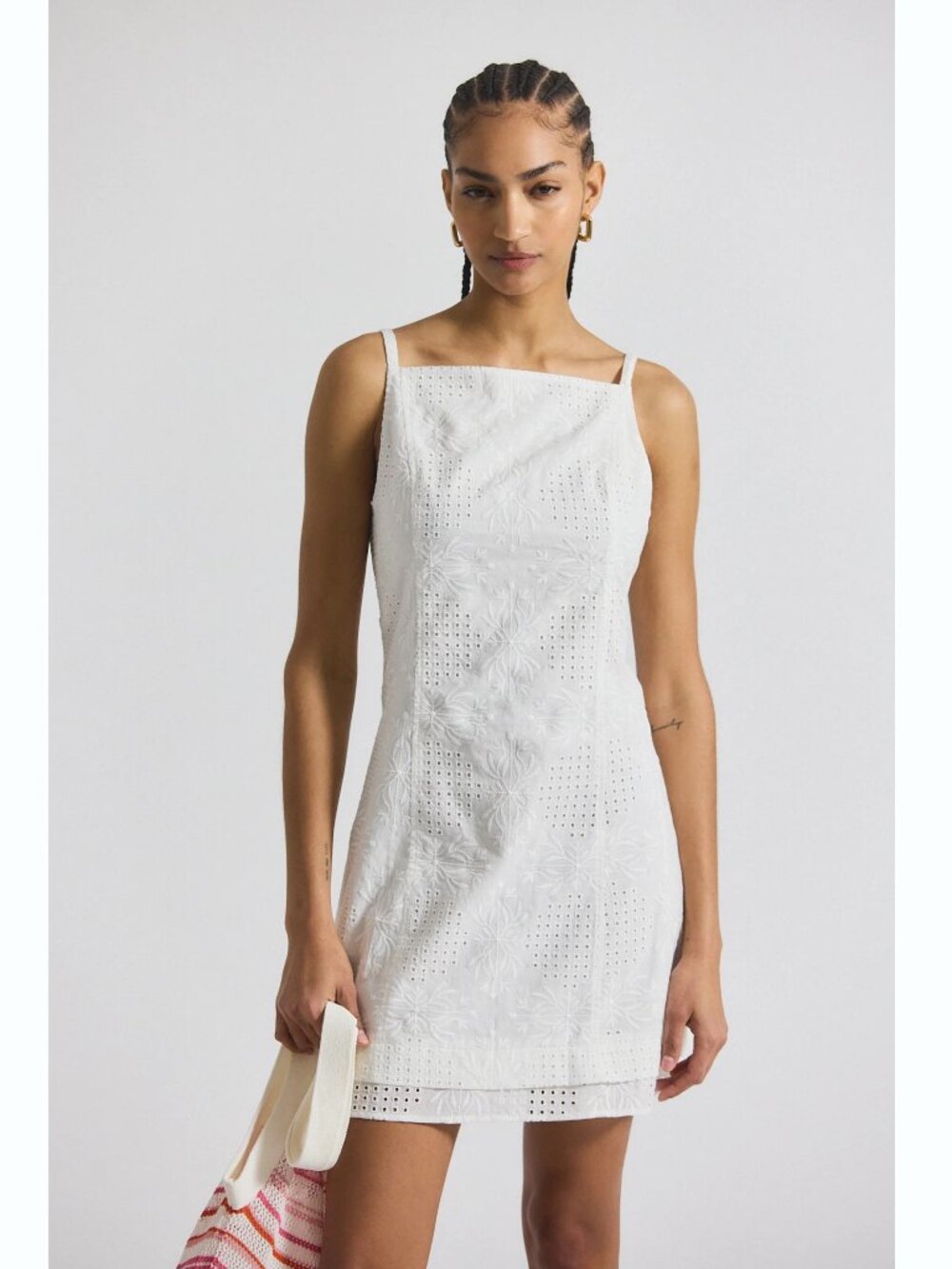 Derek Lam 10 Crosby Saige Garden Tile Eyelet Mini Dress White Size 10 NWT $450
